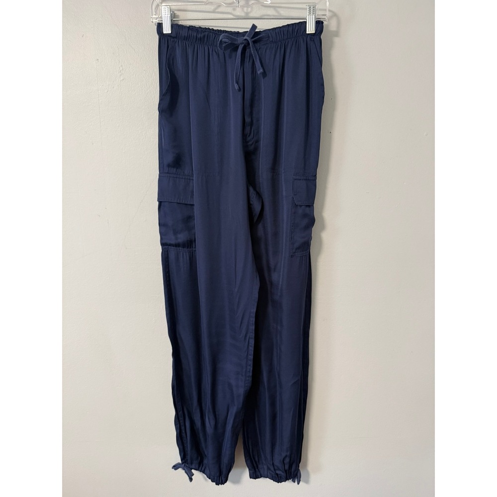 PINK Victoria's Secret Navy Blue Cargo Jogger Pants XS Recycled Viscose Silky